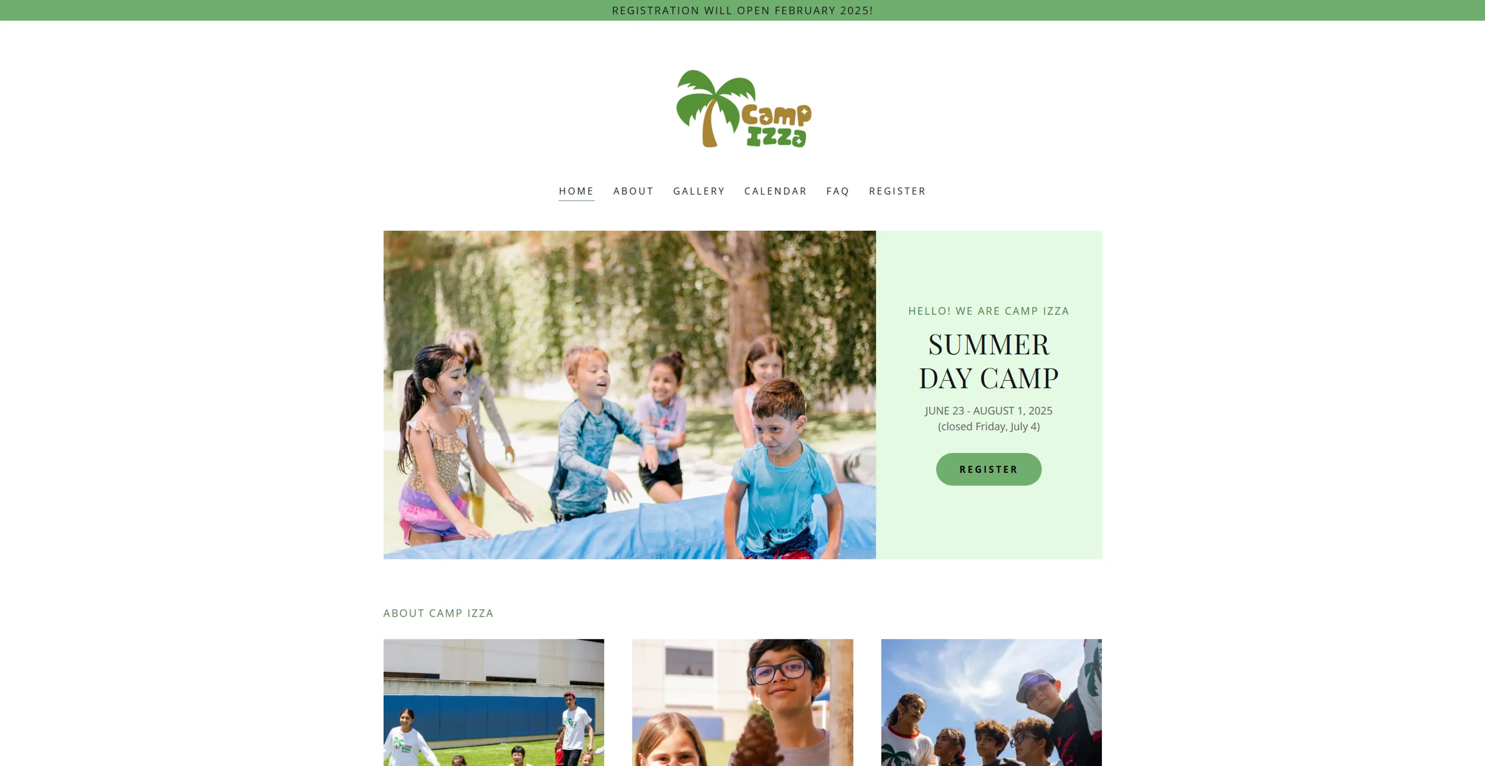 Camp Izza Website